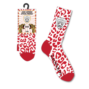 Leigh Leopards Socks  - Red
