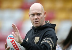 Picture by Ed Sykes/SWpix.com - 08/10/2023 - Rugby League - Betfred Women's Super League Group Two Promotion Final - Barrow Raiders v Leigh Leopards - LNER Community Stadium, York, England - Leigh Leopards head coach Kieron Purtill