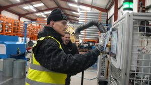 Owen getting his hands on some of the iDuct machinery